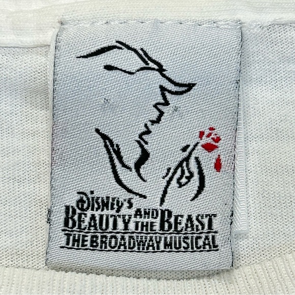 Beauty And The Beast Adult T Shirt Size L Graphic Disney Musical Broadway White - Picture 4 of 13